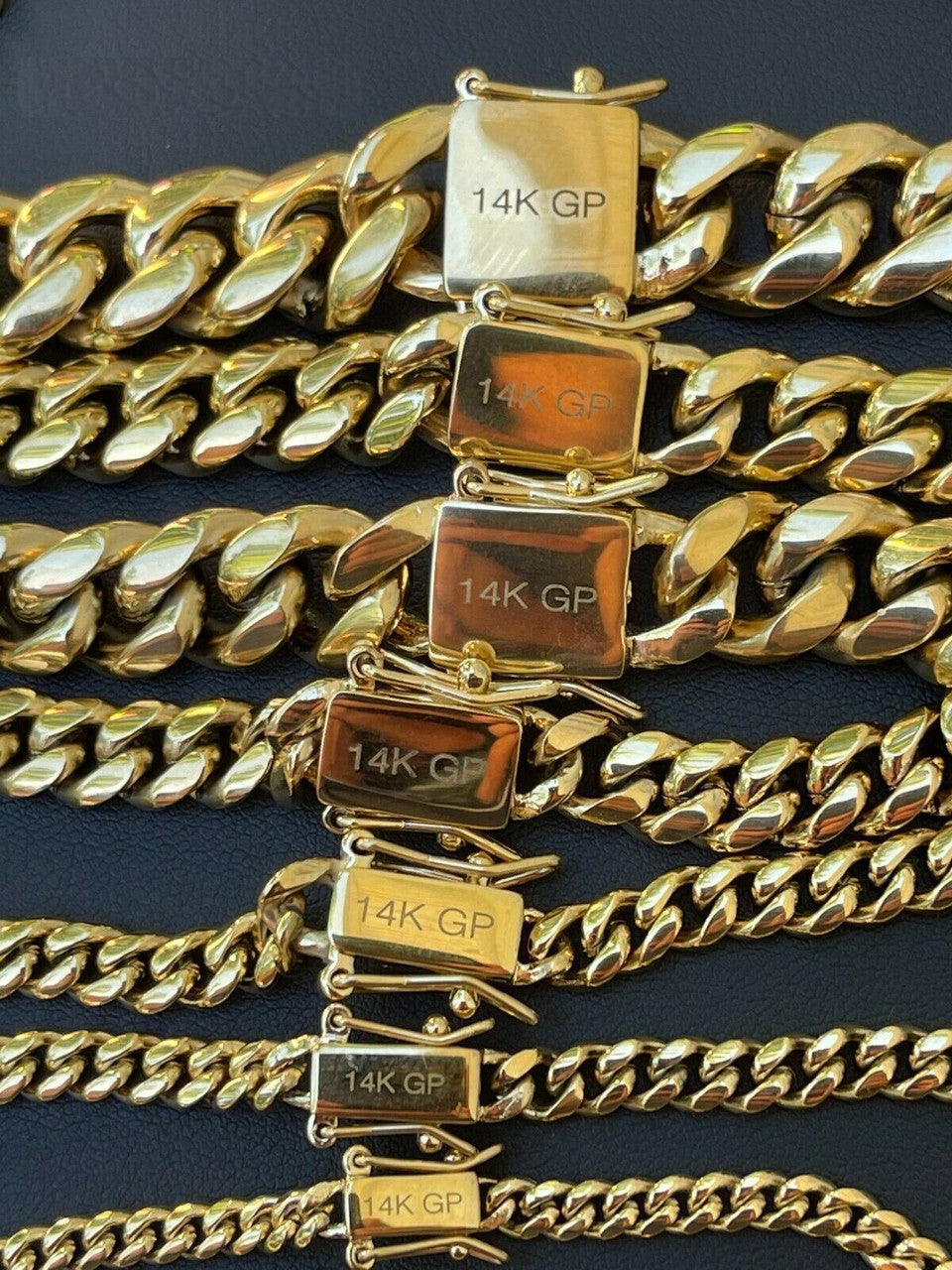 Miami Cuban Link Chain Necklace | 14k Yellow Gold Plated Stainless Steel