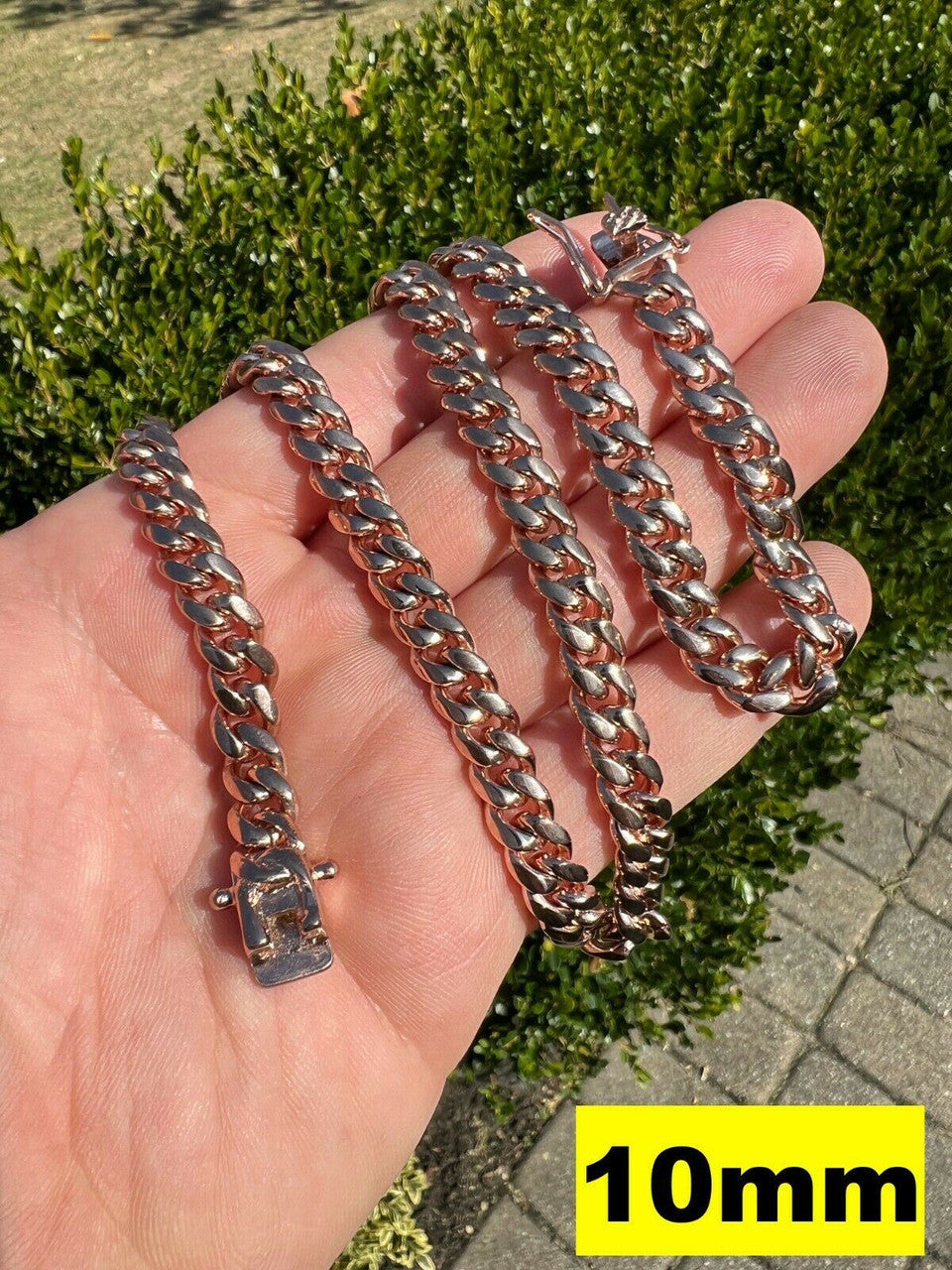 Miami Cuban Link Chain Necklace | 14k Rose Gold Plated Stainless Steel