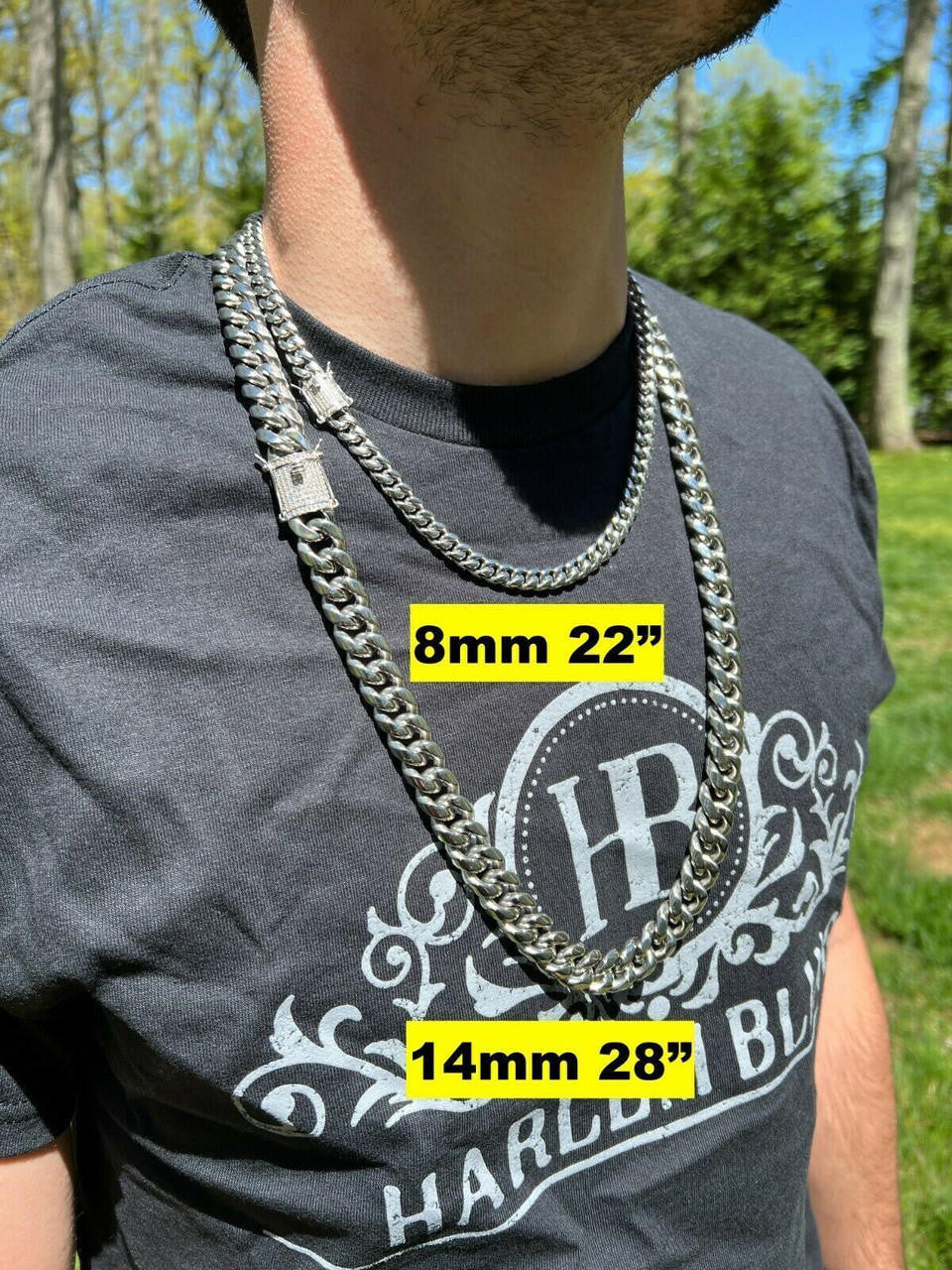 Miami Cuban Link Chain Necklace W. CZ Clasp | Stainless Steel W. 925 Silver Clasp