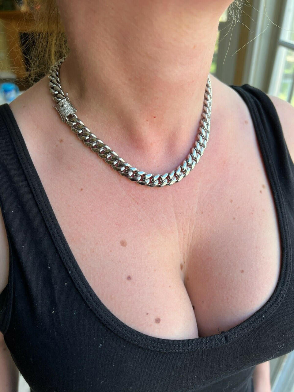 Miami Cuban Link Chain Necklace W. CZ Clasp | Stainless Steel W. 925 Silver Clasp
