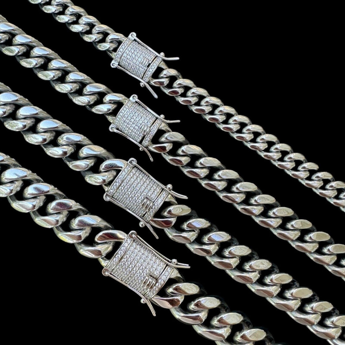 Miami Cuban Link Chain Necklace W. CZ Clasp | Stainless Steel W. 925 Silver Clasp