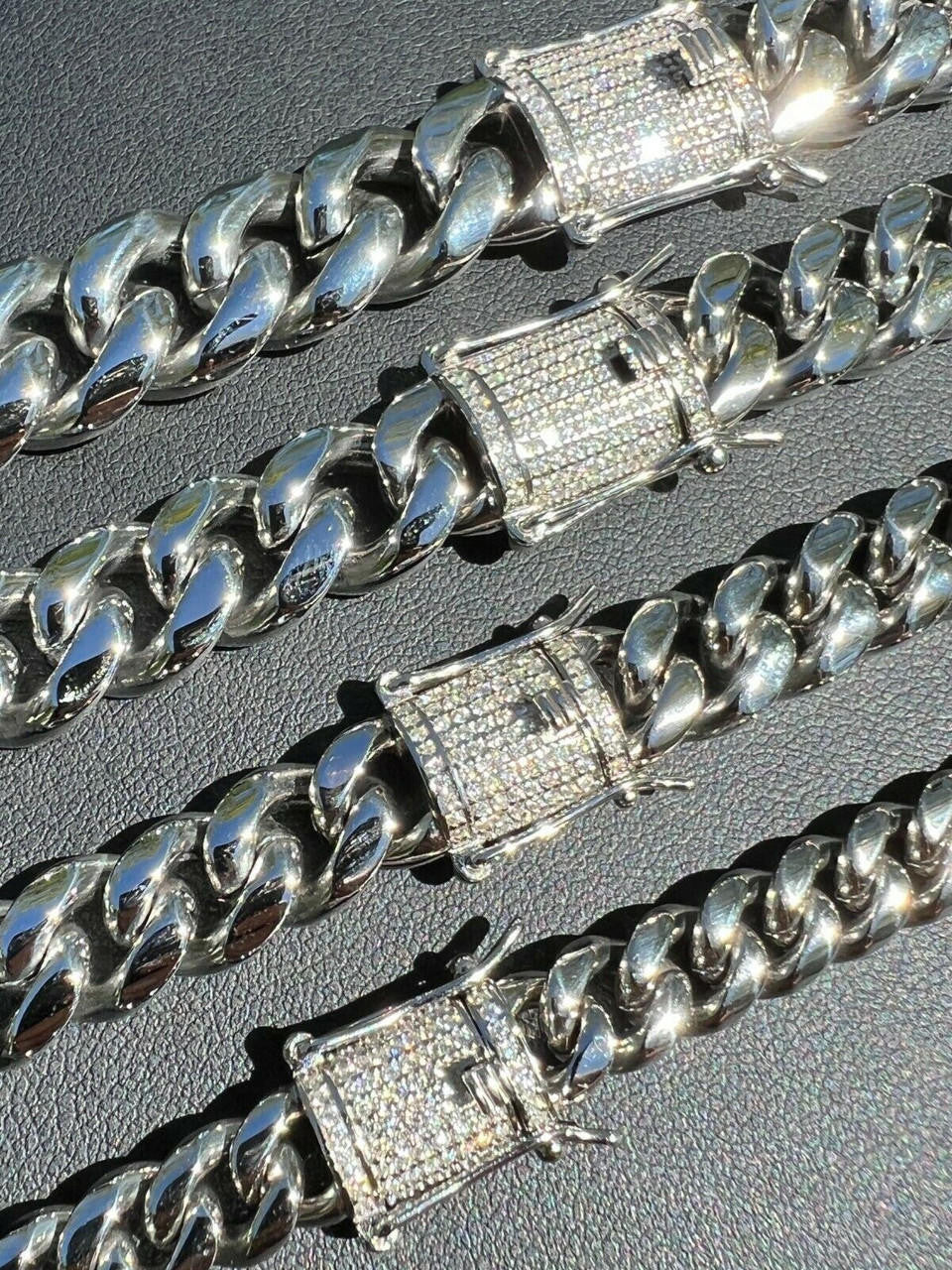 Miami Cuban Link Chain Necklace W. CZ Clasp | Stainless Steel W. 925 Silver Clasp