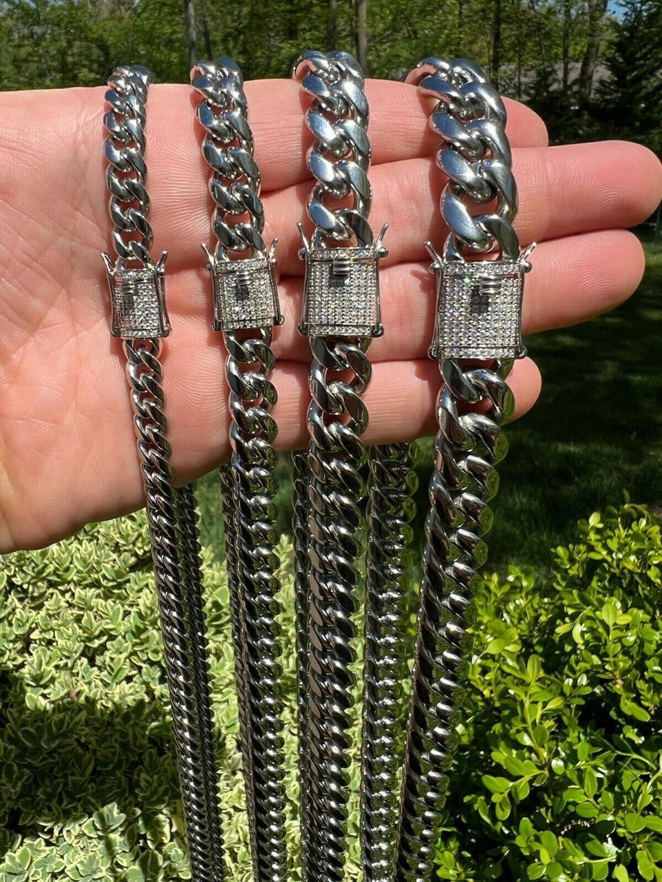 Miami Cuban Link Chain Necklace W. CZ Clasp | Stainless Steel W. 925 Silver Clasp