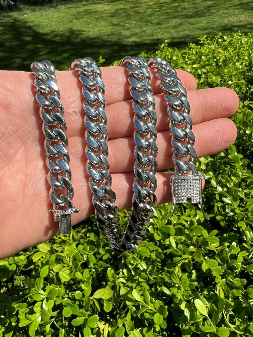 Miami Cuban Link Chain Necklace W. CZ Clasp | Stainless Steel W. 925 Silver Clasp