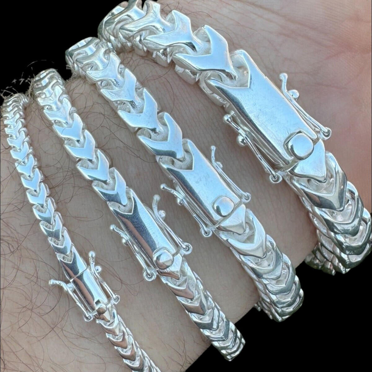 Modern Franco Link Bracelet W. Box Lock | 925 Sterling Silver