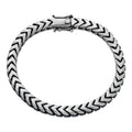 Modern Franco Link Bracelet W. Box Lock | 925 Sterling Silver Oxidized Gunmetal