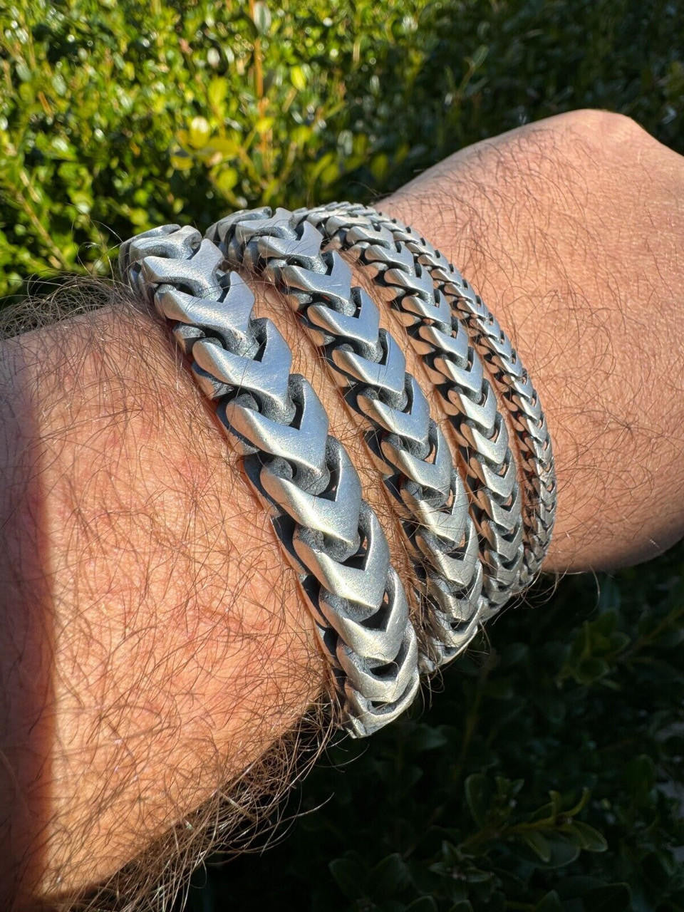 Modern Franco Link Bracelet W. Box Lock | 925 Sterling Silver Oxidized Gunmetal