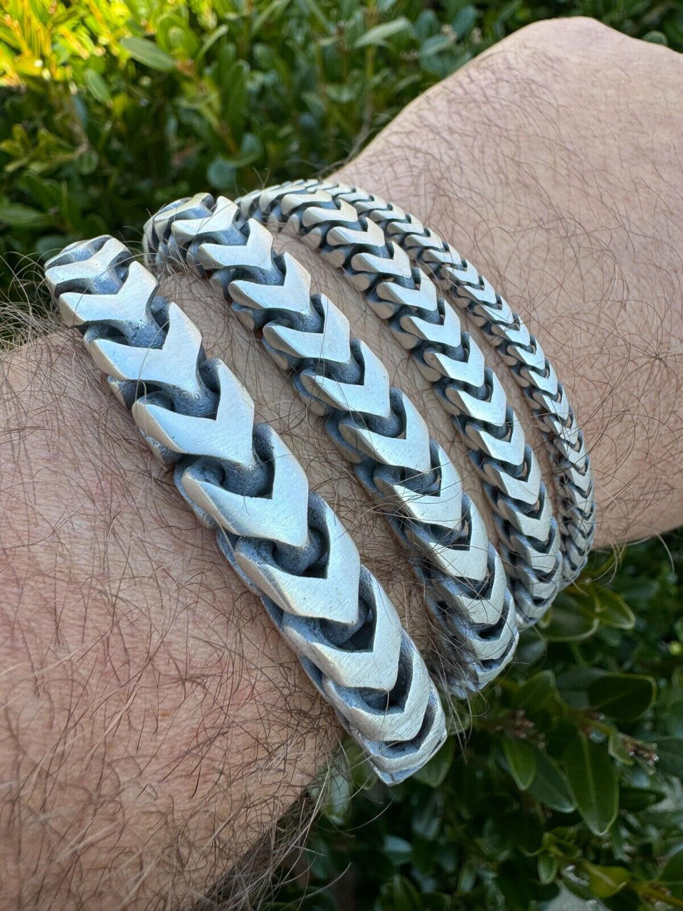 Modern Franco Link Bracelet W. Box Lock | 925 Sterling Silver Oxidized Gunmetal