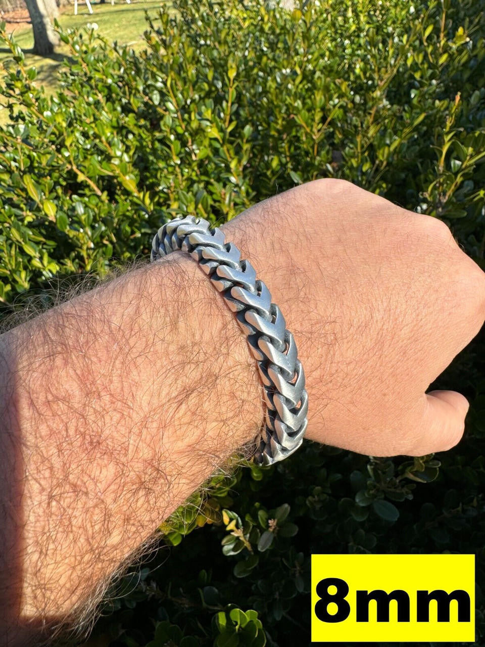 Modern Franco Link Bracelet W. Box Lock | 925 Sterling Silver Oxidized Gunmetal