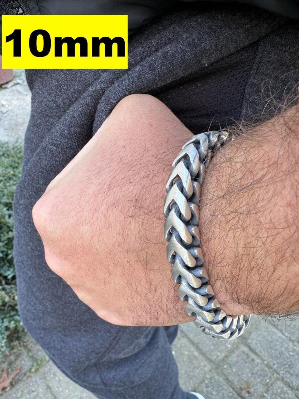 Modern Franco Link Bracelet W. Box Lock | 925 Sterling Silver Oxidized Gunmetal
