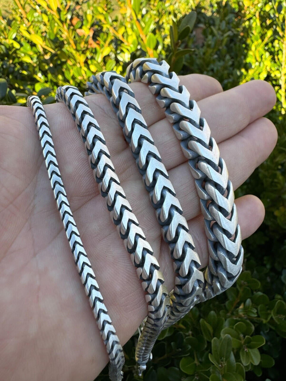 Modern Franco Link Bracelet W. Box Lock | 925 Sterling Silver Oxidized Gunmetal