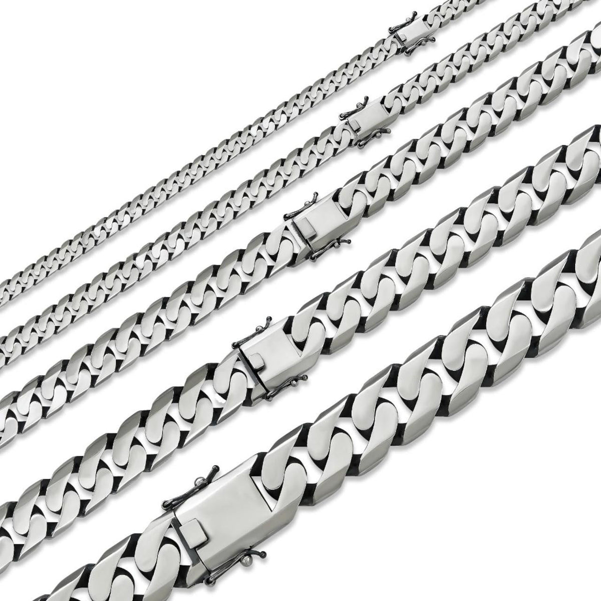 Modern Miami Cuban Link Chain Necklace Or Bracelet | 925 Sterling Silver Oxidized Gunmetal Finish