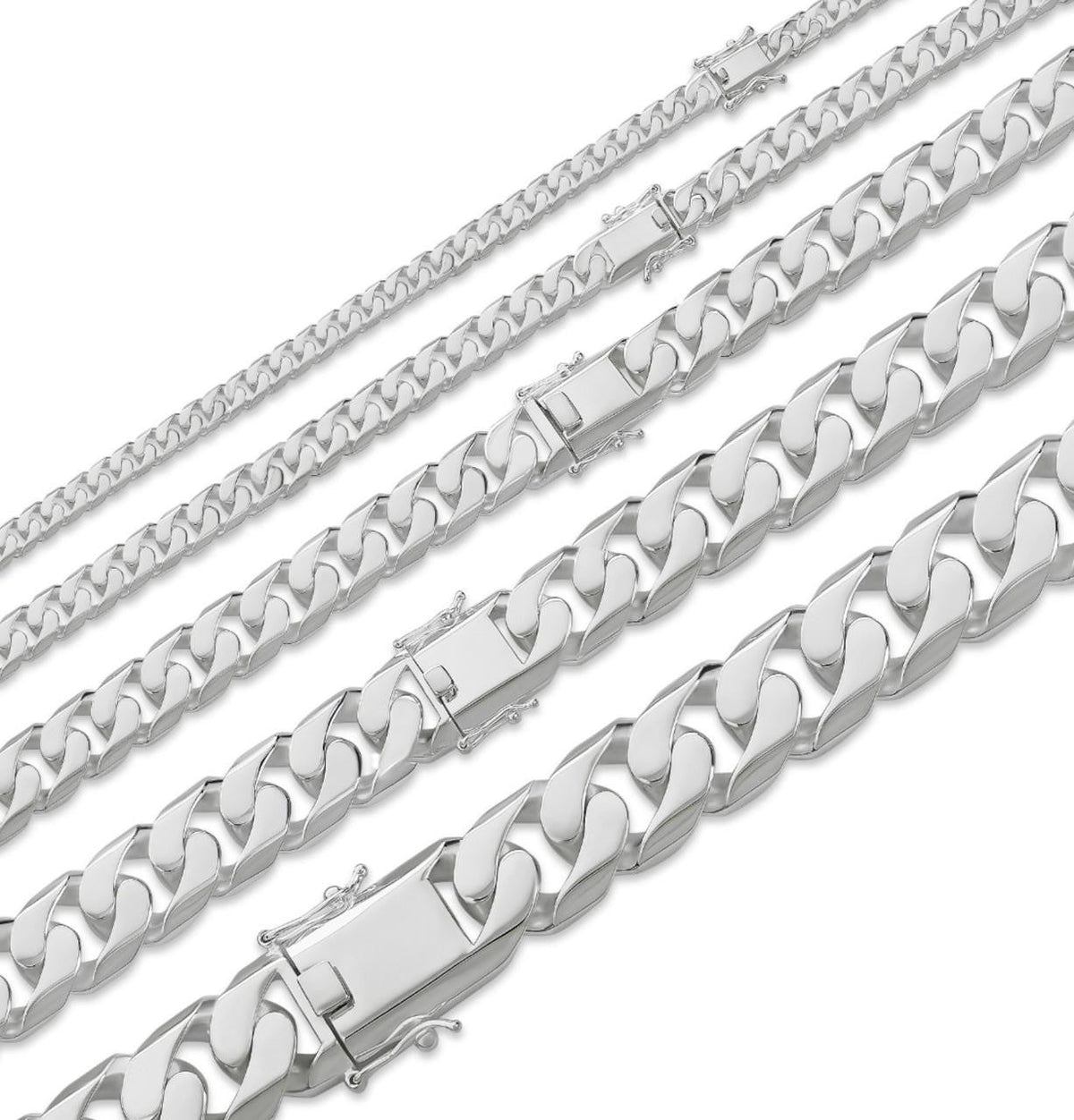 Modern Miami Cuban Link Chain Necklace Or Bracelet | High Polished 925 Sterling Silver