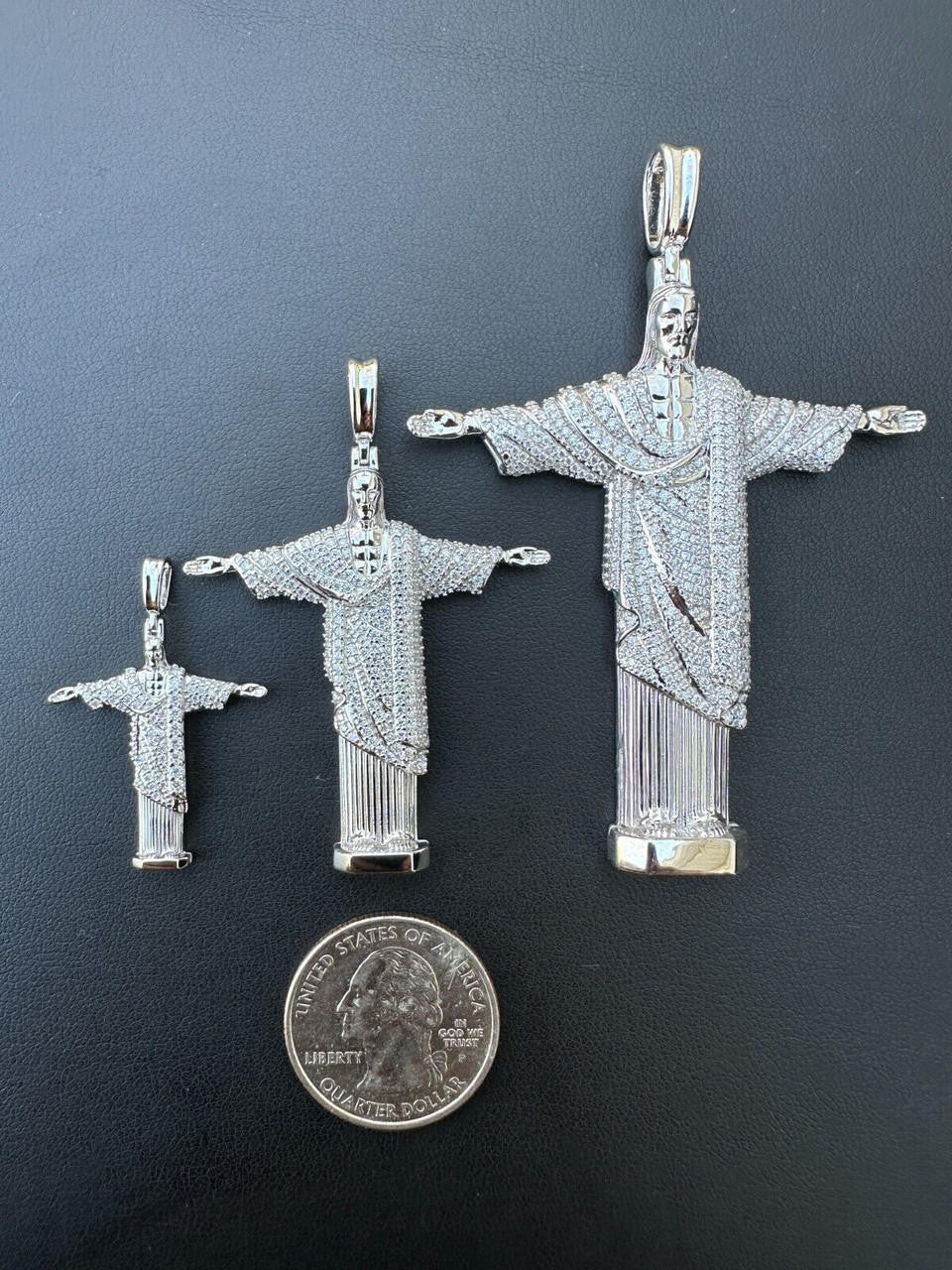 Moissanite Christ The Redeemer Pendant | 925 Silver