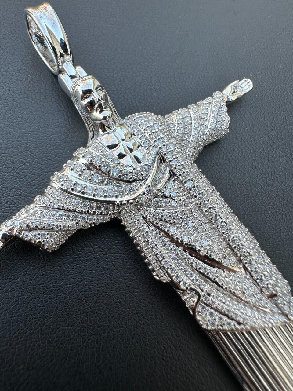 Moissanite Christ The Redeemer Pendant | 925 Silver