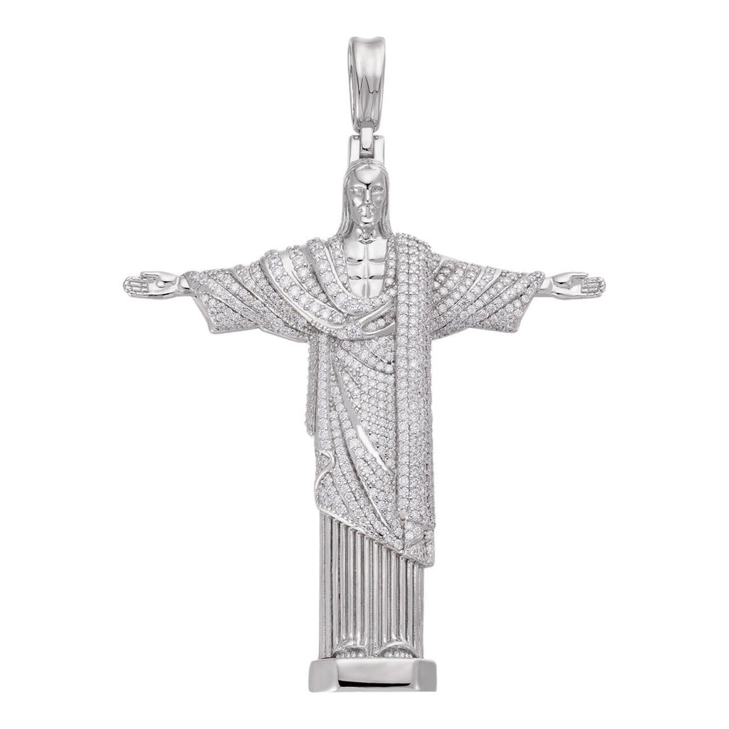 Moissanite Christ The Redeemer Pendant | 925 Silver
