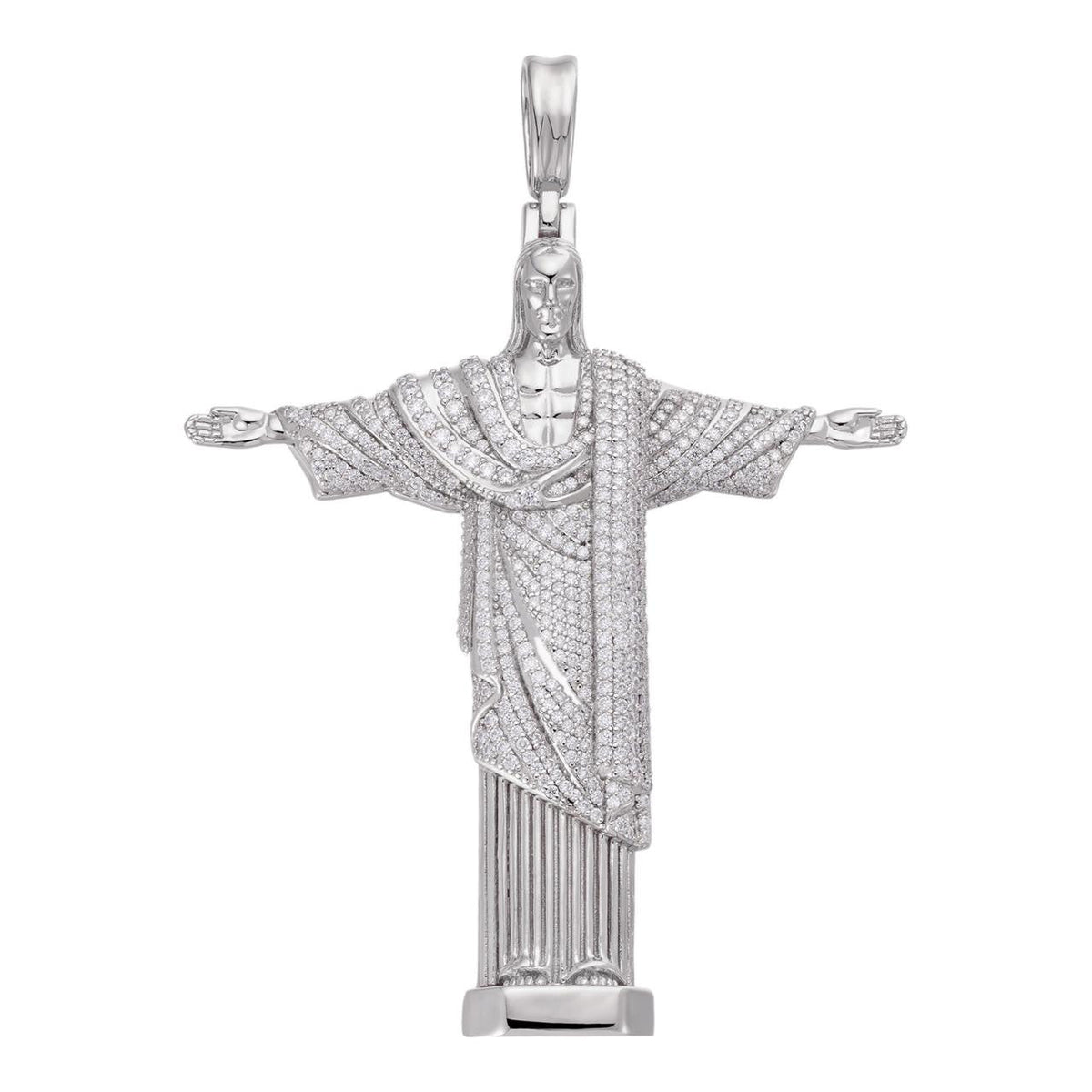 Moissanite Christ The Redeemer Pendant | 925 Silver