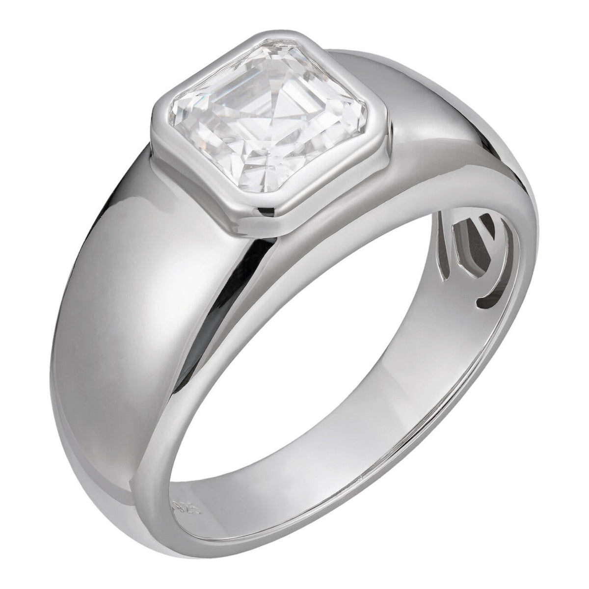 Moissanite Classic Big Rock Asscher Cut Ring | 925 Silver