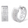Moissanite Classic Small Huggie Iced Out Hoops | 925 Silver