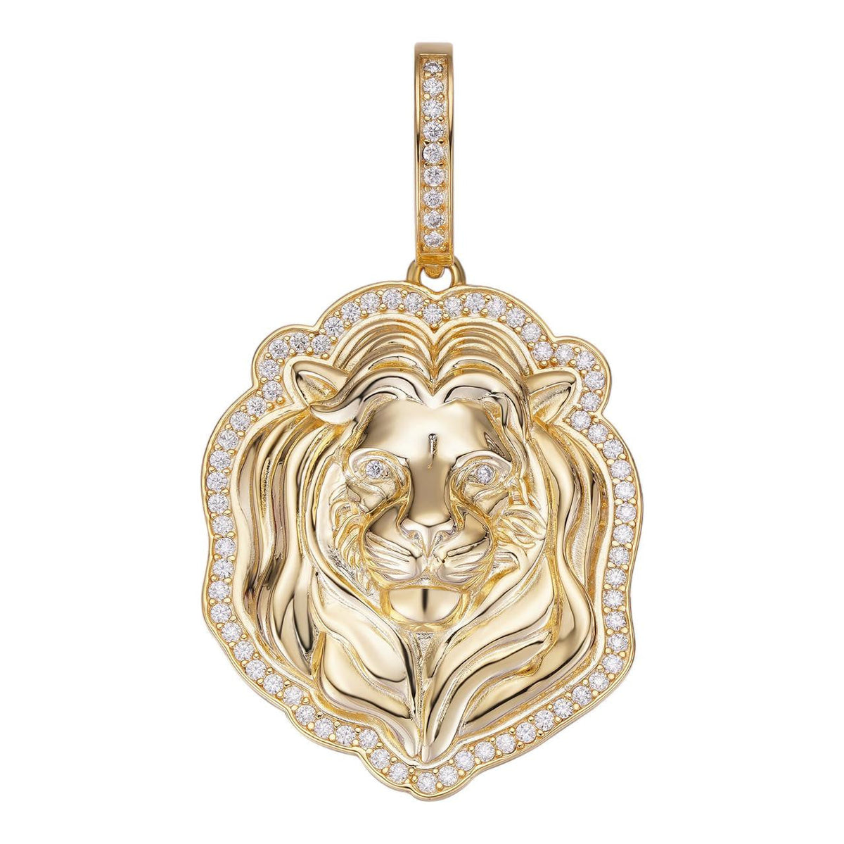 Moissanite Custom Lion Pendant | 14k Gold Vermeil 925 Silver