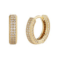Moissanite Everyday Wear Small Huggie Iced Out Hoops | 14k Gold Vermeil 925 Silver