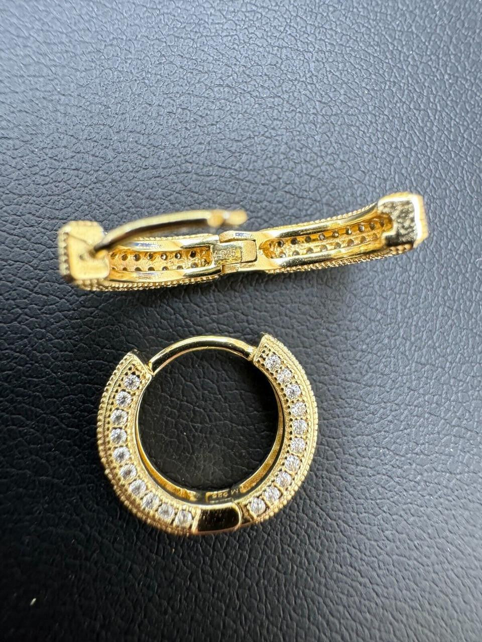 Moissanite Everyday Wear Small Huggie Iced Out Hoops | 14k Gold Vermeil 925 Silver