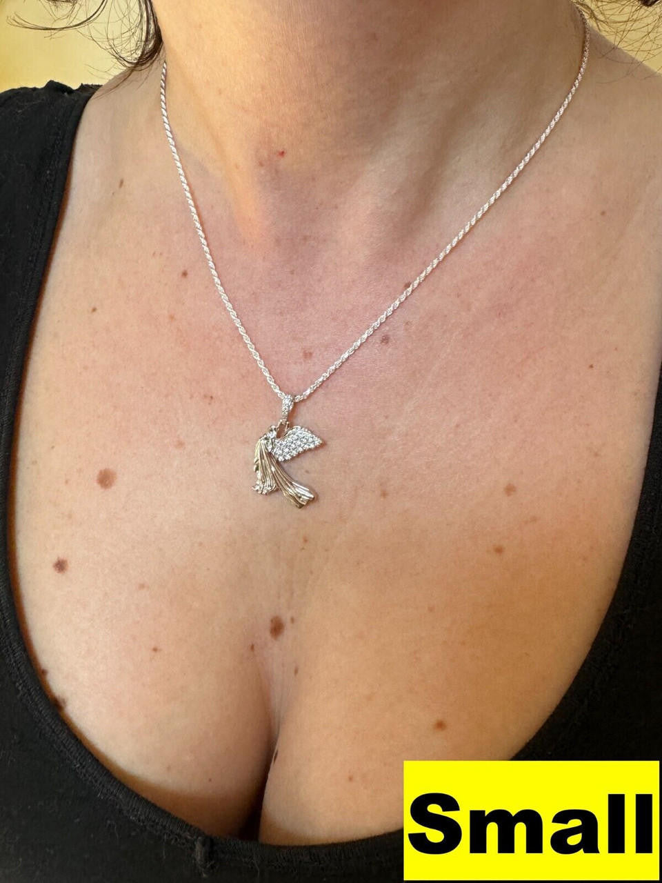 Moissanite Guardian Angel Wing Pendant | 925 Silver