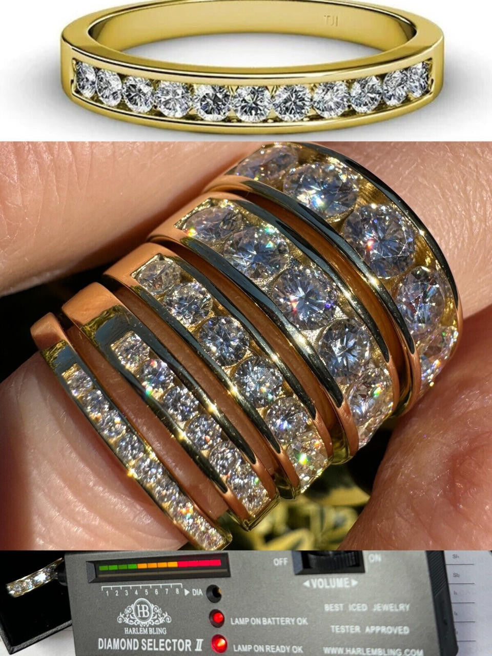 Moissanite Half Eternity Channel Set Wedding Band Ring | 14k Gold Vermeil 925 Silver