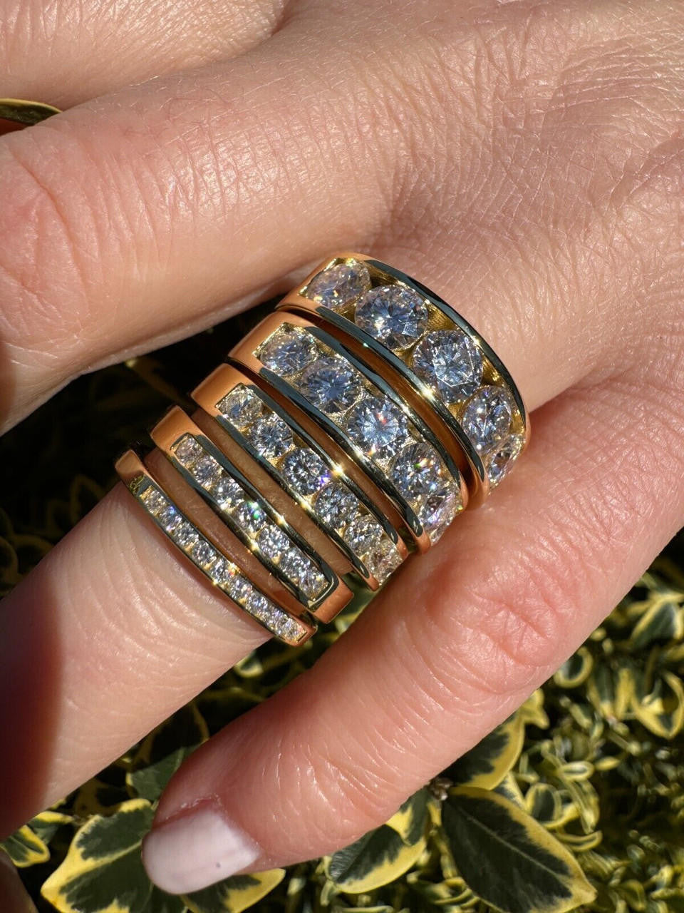Moissanite Half Eternity Channel Set Wedding Band Ring | 14k Gold Vermeil 925 Silver