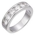 Moissanite Half Eternity Channel Set Wedding Band Ring | 925 Silver