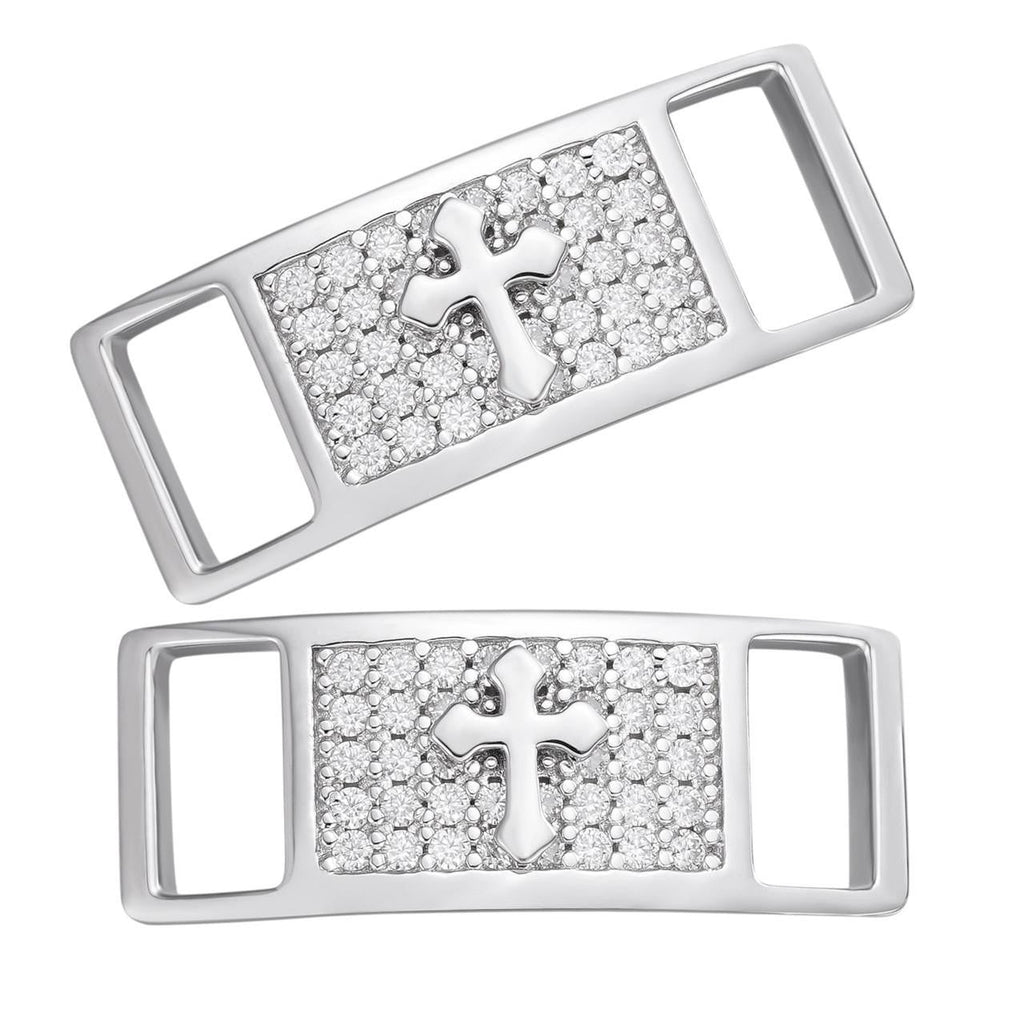 Moissanite Iced Out Cross Lace Locks | 925 Silver