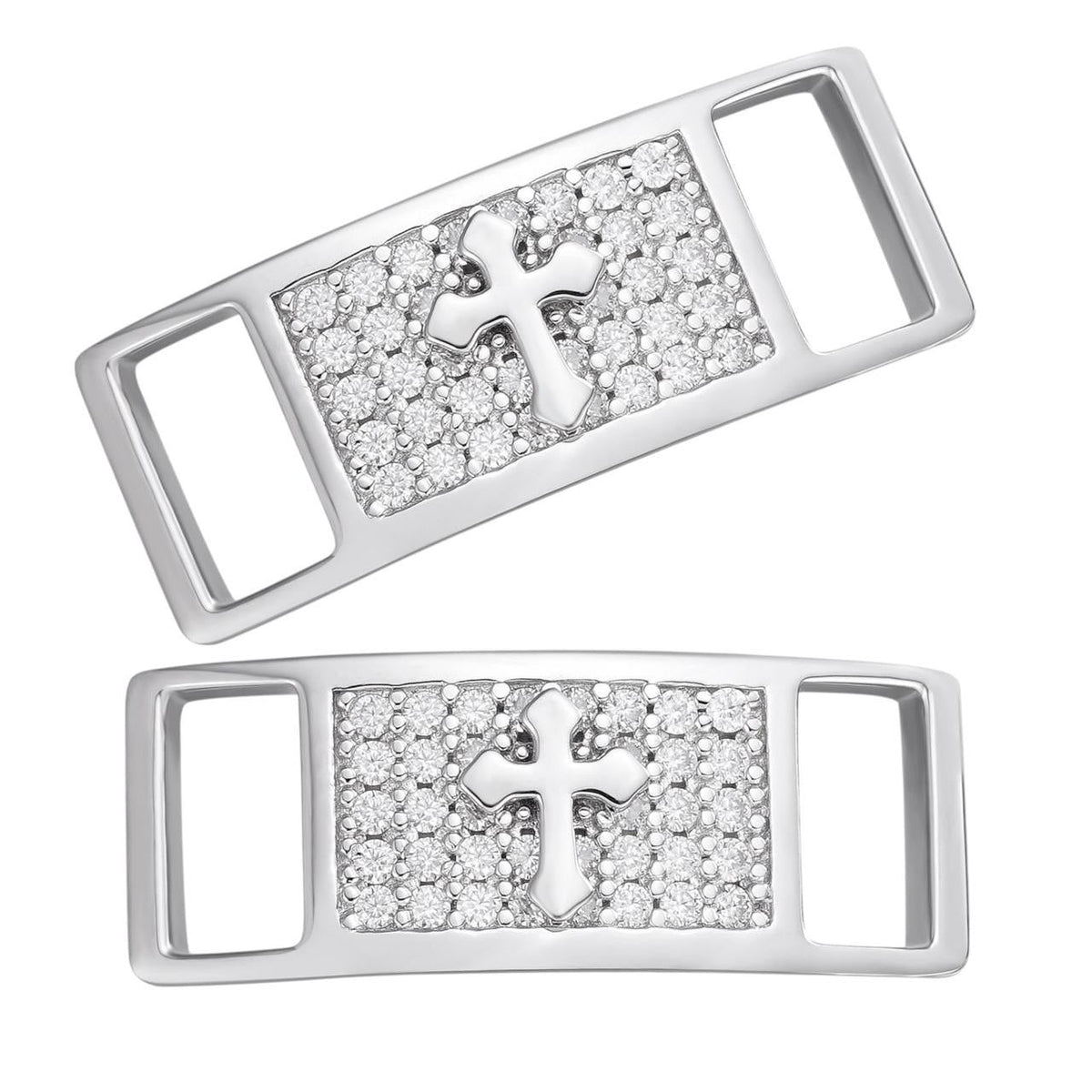 Moissanite Iced Out Cross Lace Locks | 925 Silver