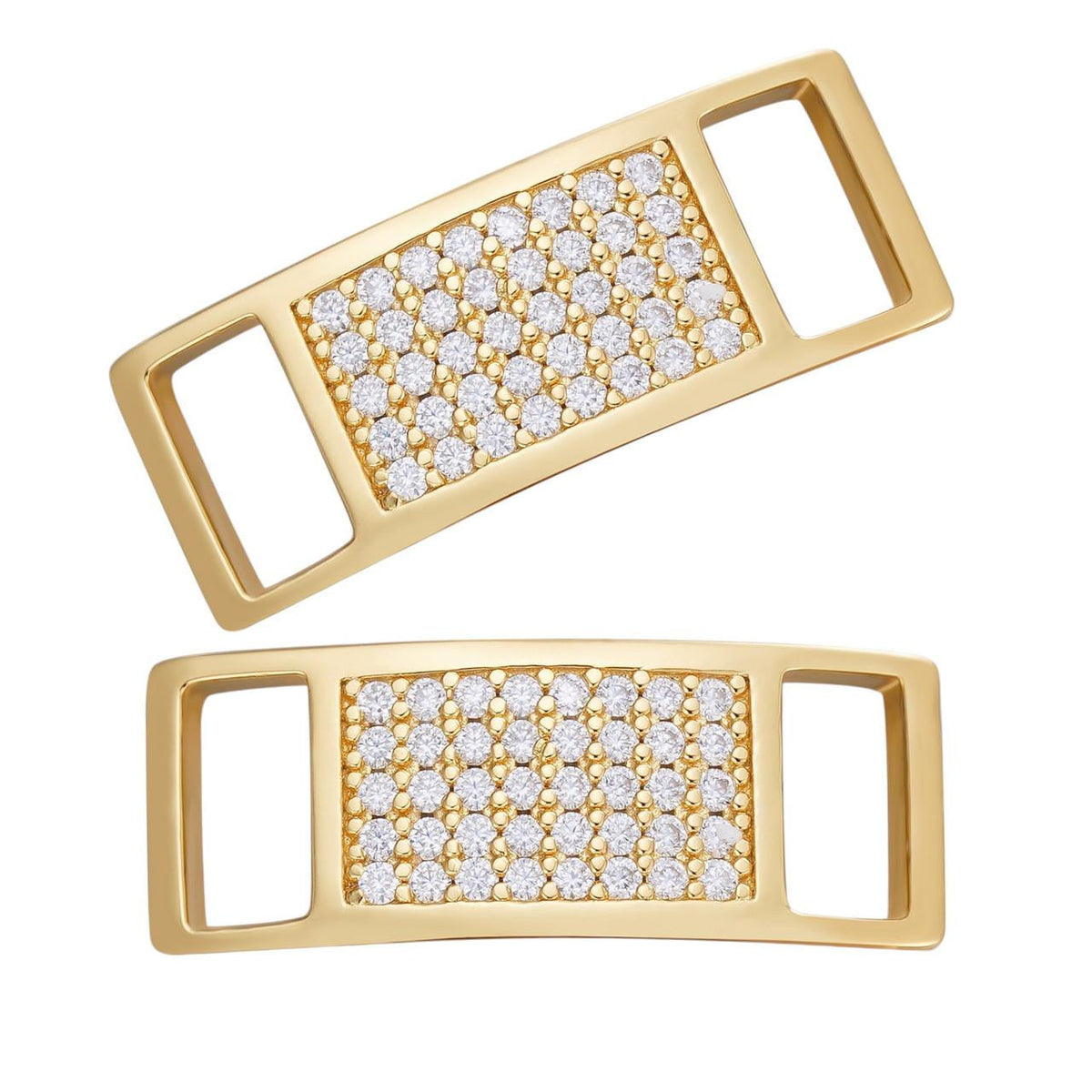 Moissanite Iced Out Lace Locks | 14k Gold Vermeil Over 925 Silver