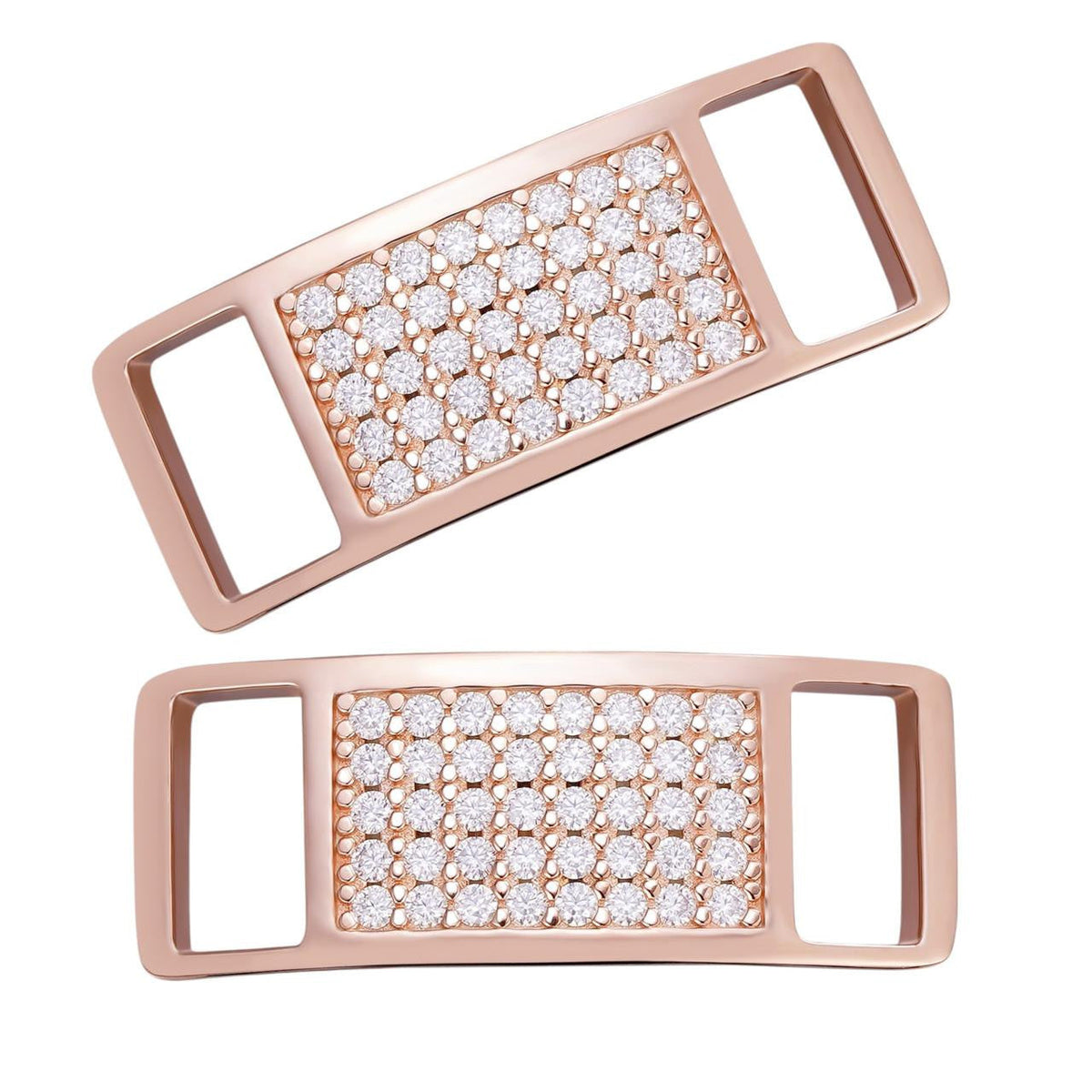 Moissanite Iced Out Lace Locks | 14k Rose Gold Vermeil Over 925 Silver