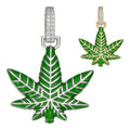 Moissanite Marijuana Weed Leaf Pendant | 14k Gold Vermeil Or 925 Silver