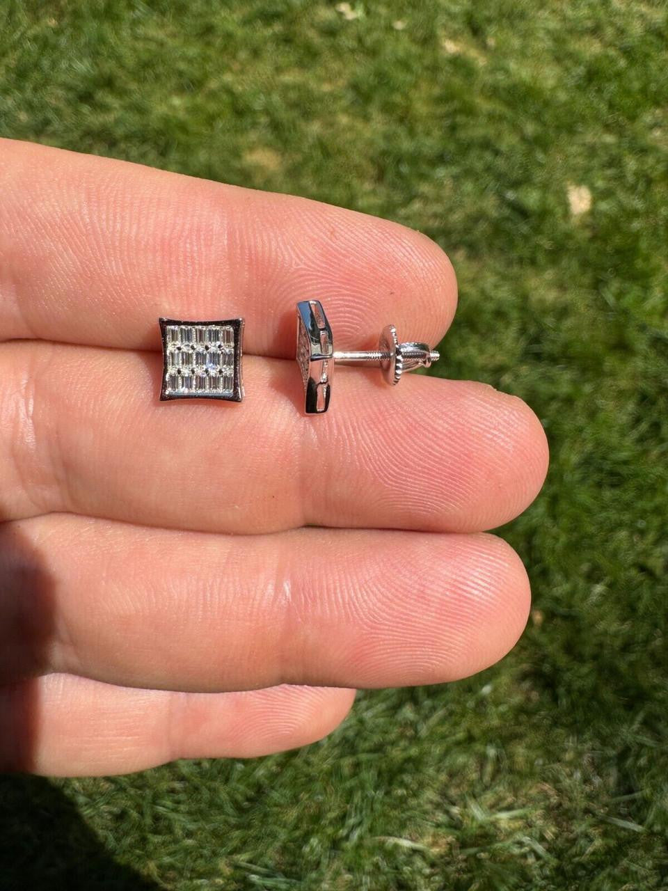 Moissanite Modern Baguette Kite Iced Out Earrings | 925 Silver