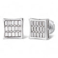 Moissanite Modern Baguette Kite Iced Out Earrings | 925 Silver