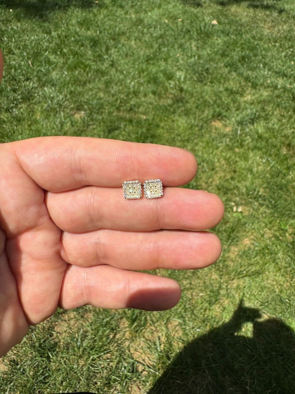 Moissanite Northern Ice Cartel Iced Out Earrings | 14k Gold Vermeil 925 Silver