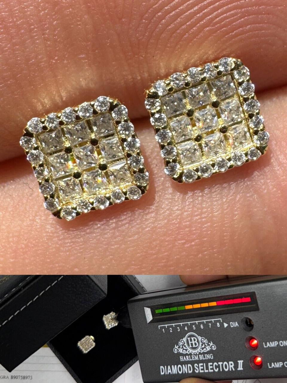 Moissanite Northern Ice Cartel Iced Out Earrings | 14k Gold Vermeil 925 Silver