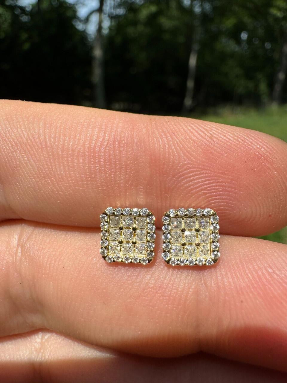 Moissanite Northern Ice Cartel Iced Out Earrings | 14k Gold Vermeil 925 Silver