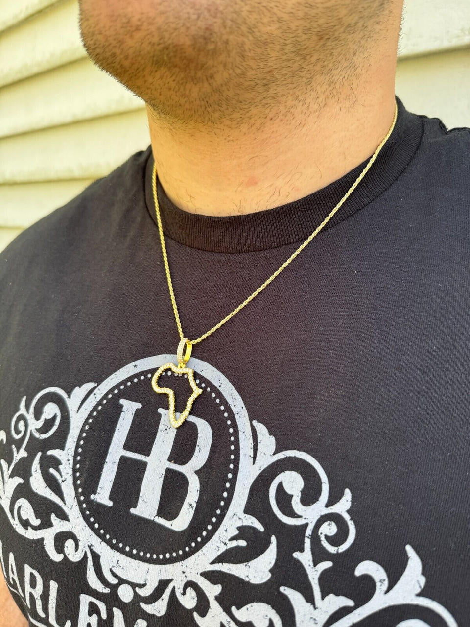 Moissanite Africa Map Hip Hop Pendant | 14k Gold Vermeil Or 925 Silver