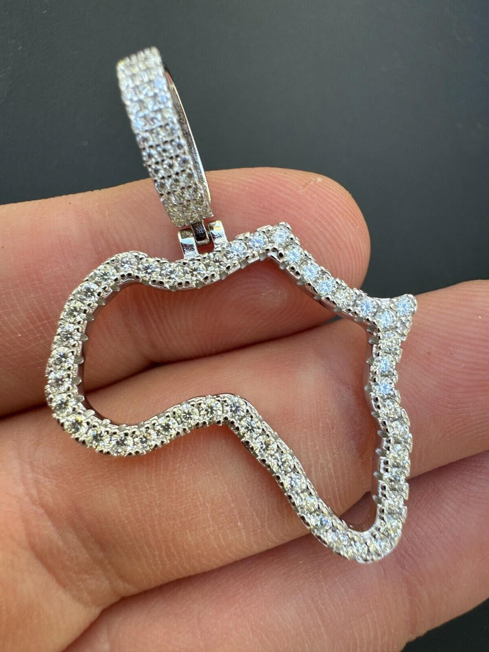 Moissanite Africa Map Hip Hop Pendant | 14k Gold Vermeil Or 925 Silver