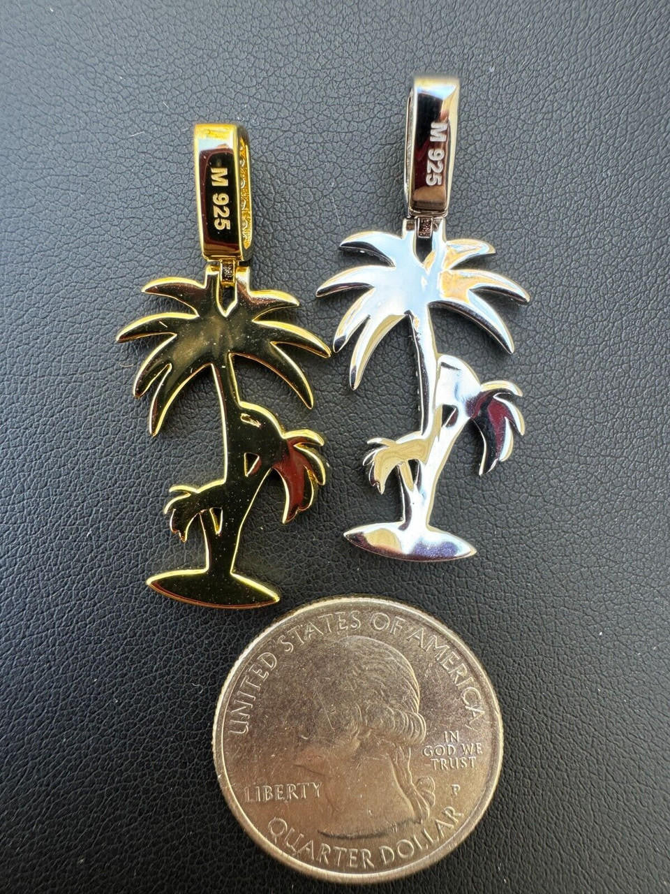 Moissanite Palm Tree Iced Out Pendant | 14k Gold Vermeil Or 925 Silver