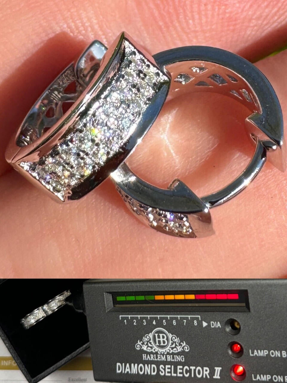 Moissanite Classic Small Huggie Iced Out Hoops | 925 Silver