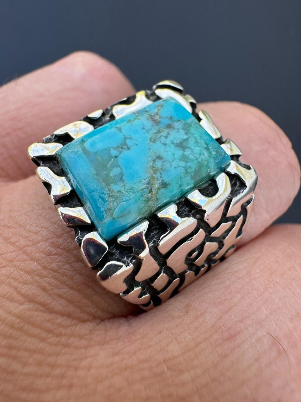 Goldminer's Nugget Ring | 925 Silver Oxidized