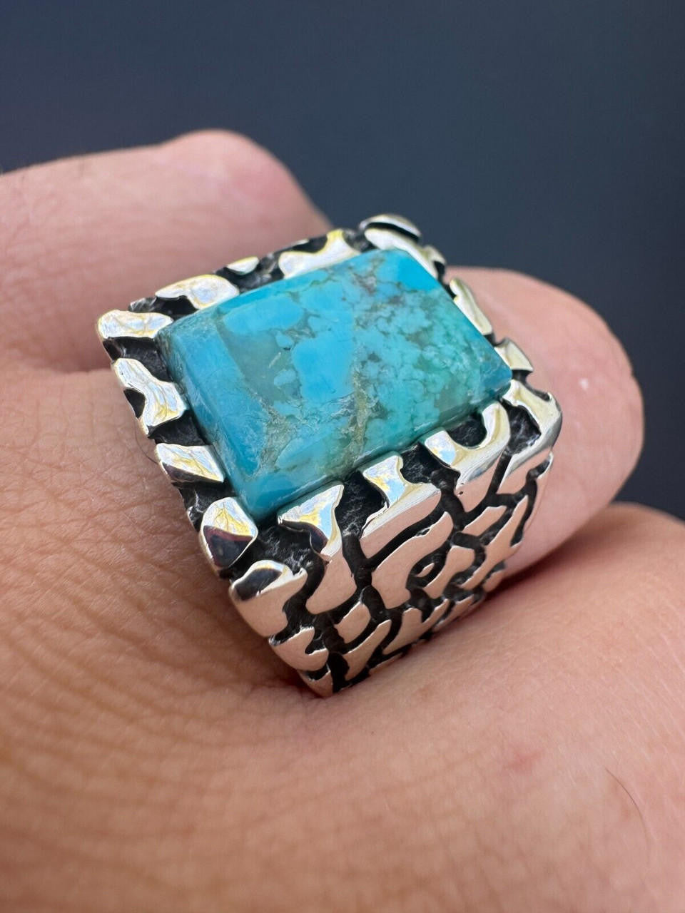 Goldminer's Nugget Ring | 925 Silver Oxidized