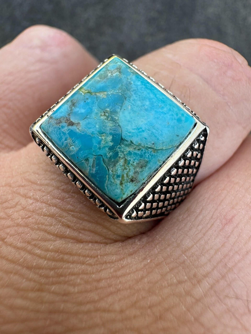 Classic Brick Road Ring | 925 Silver Oxidized