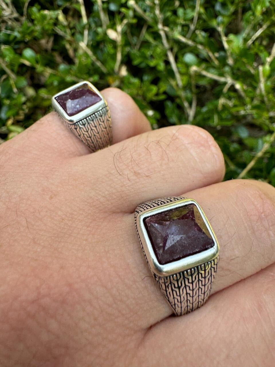 NYC Natural Blood Ring | 925 Silver Oxidized