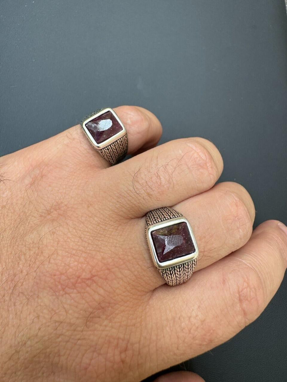 NYC Natural Blood Ring | 925 Silver Oxidized