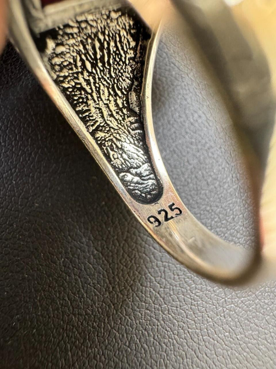 NYC Natural Blood Ring | 925 Silver Oxidized